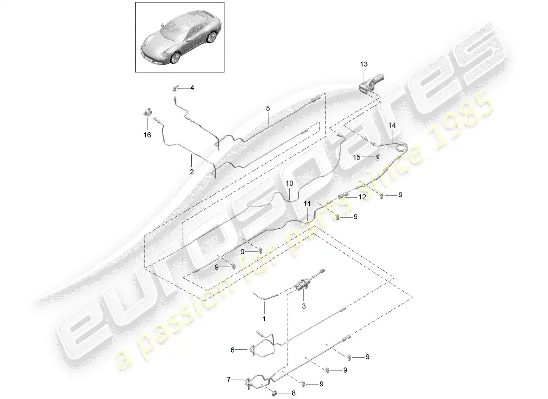 porsche 2020 (991-2) embrague hidráulico diagrama de piezas