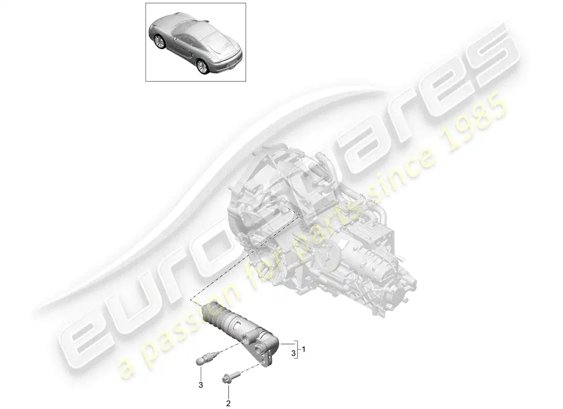 porsche 2015 (981 cayman) liberación del embrague diagrama de piezas