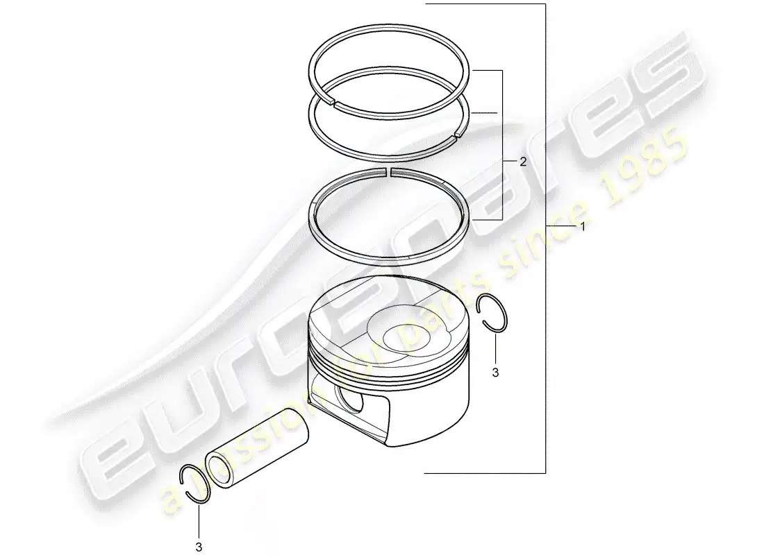 porsche 2010 (panamera 970) pistón diagrama de piezas