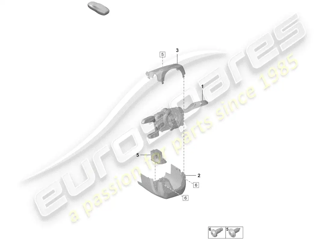 porsche 2020 (992-1) interruptor de la columna de dirección diagrama de piezas