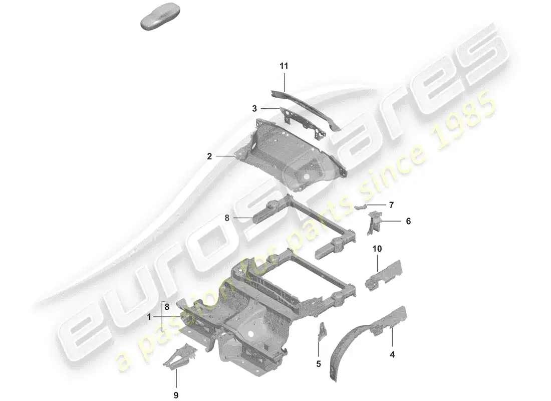 porsche 2019 (992-1) extremo posterior diagrama de piezas