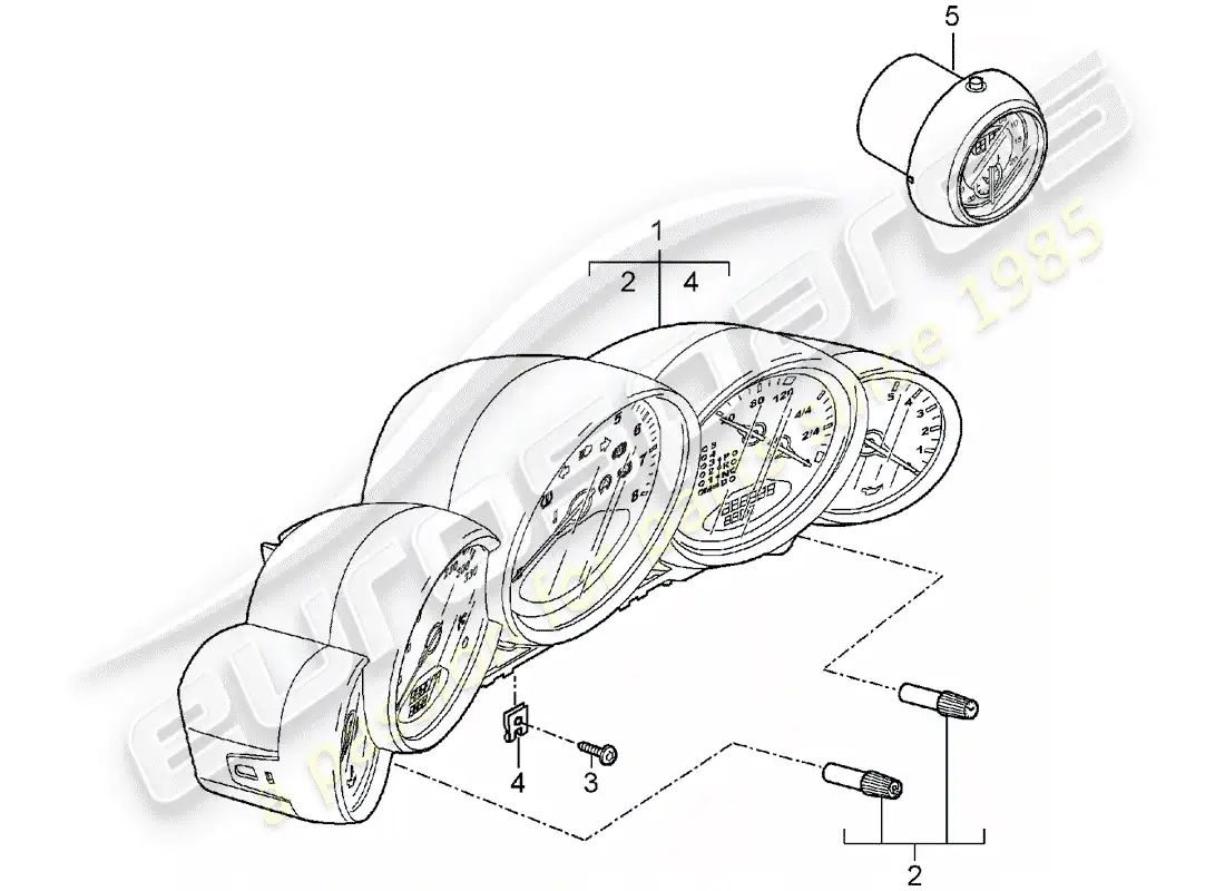 porsche 2007 (997-1) instrumentos diagrama de piezas