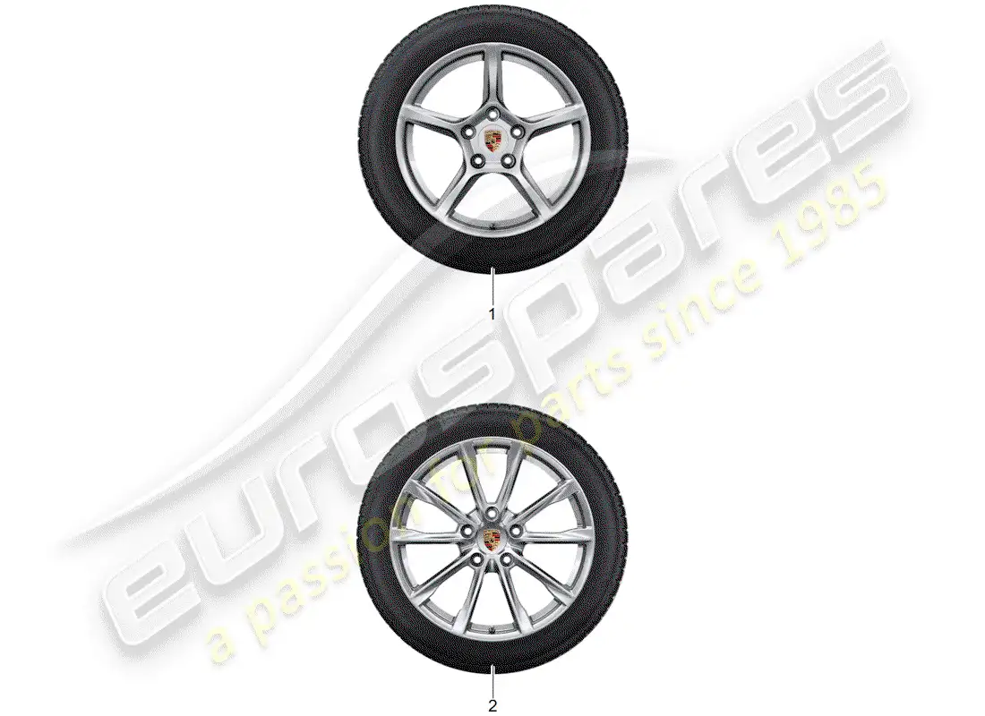 porsche 2012 (tequipment 98x/99x) 1 configurar llantas de aluminio con diagrama de piezas