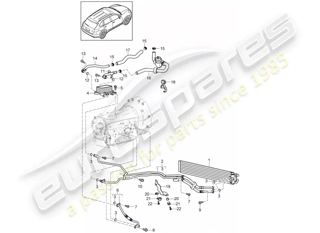porsche 2013 (cayenne e2 92a) diagrama de piezas tiptronic