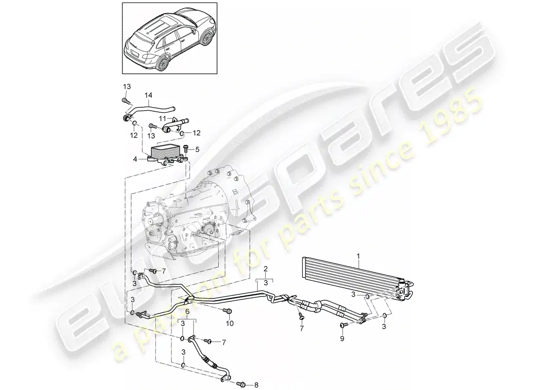 porsche 2012 (cayenne e2 92a) tiptronic diagrama de piezas
