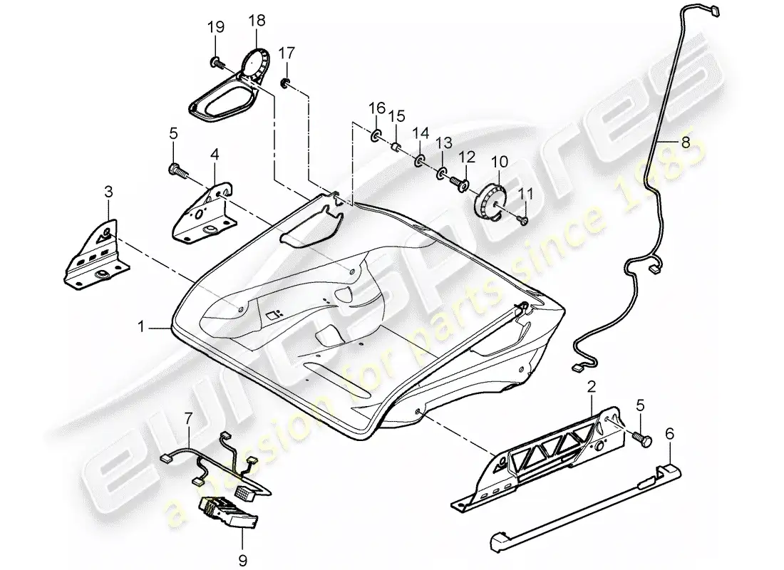 porsche 2009 997-2 turbo / gt2 asiento diagrama de piezas