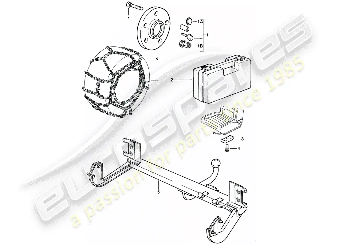 porsche 1983 (944) accesorios diagrama de piezas