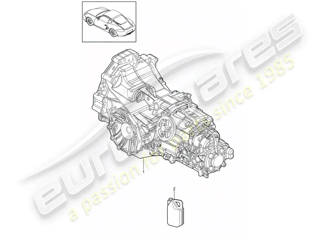 porsche 2012 (987 cayman) transmisión de repuesto diagrama de piezas
