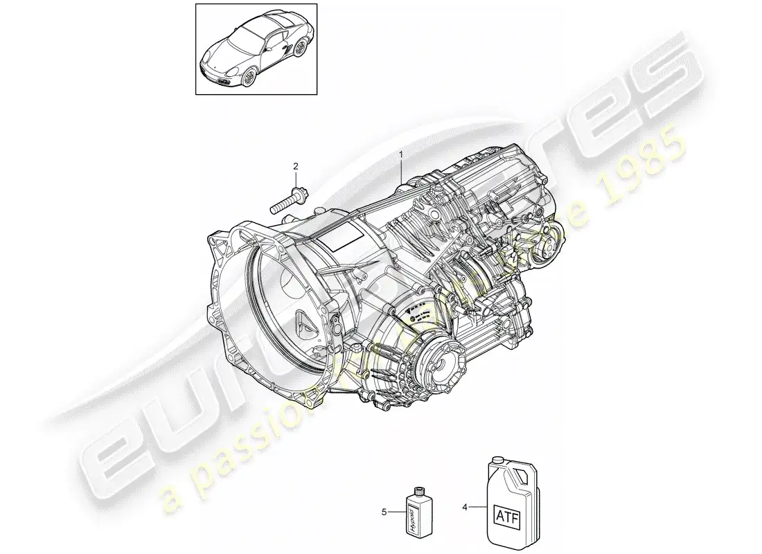 porsche 2012 (987 cayman) - pdk - diagrama de piezas