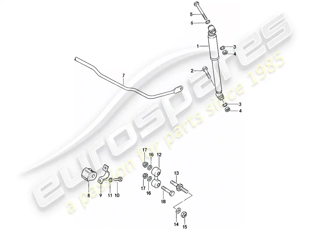 porsche 1984 (944) amortiguador de vibraciones - estabilizador diagrama de piezas