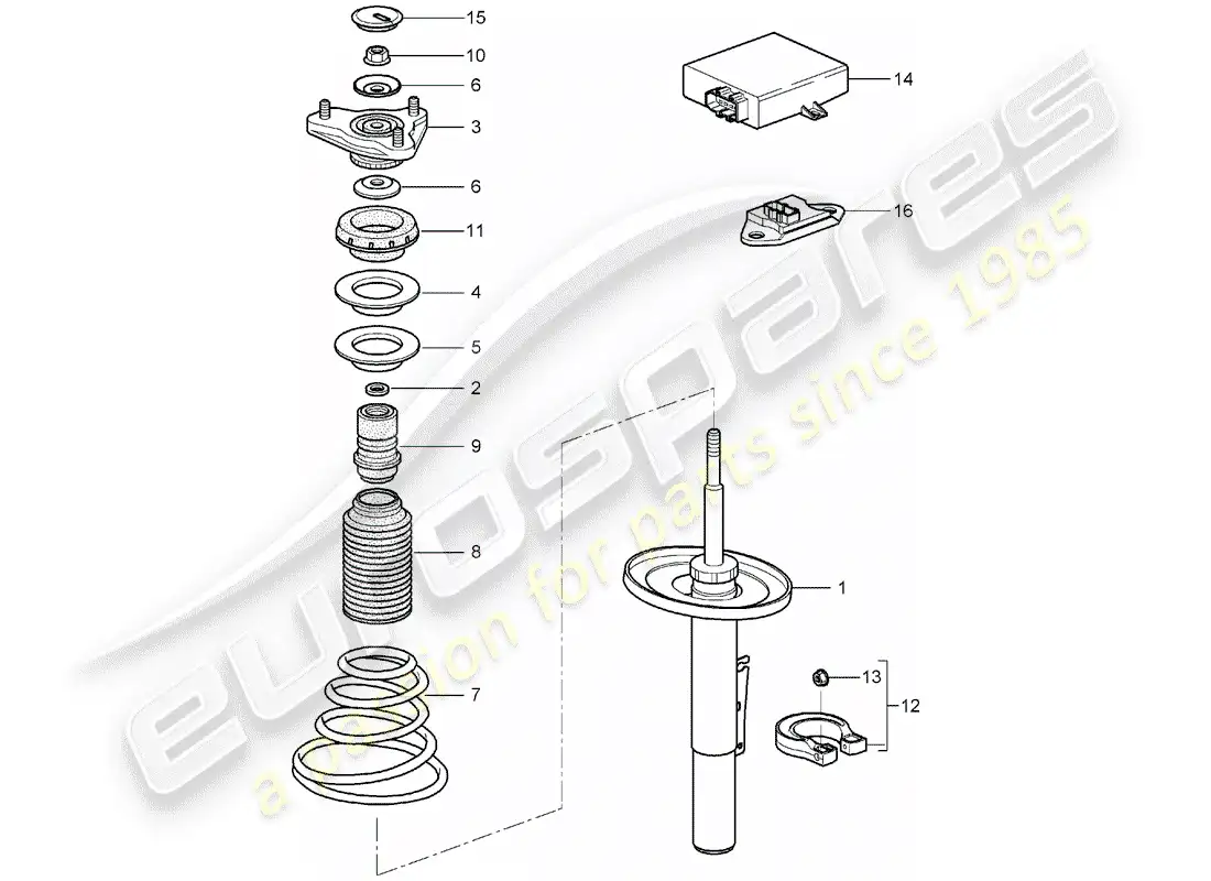 porsche 2005 (997-1) suspensión diagrama de piezas