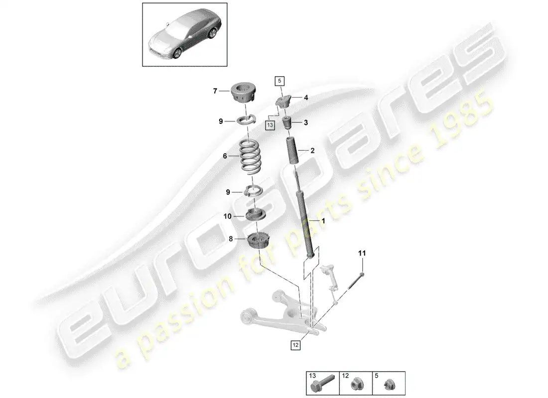 porsche 2017 (panamera 971-1) suspensión diagrama de piezas