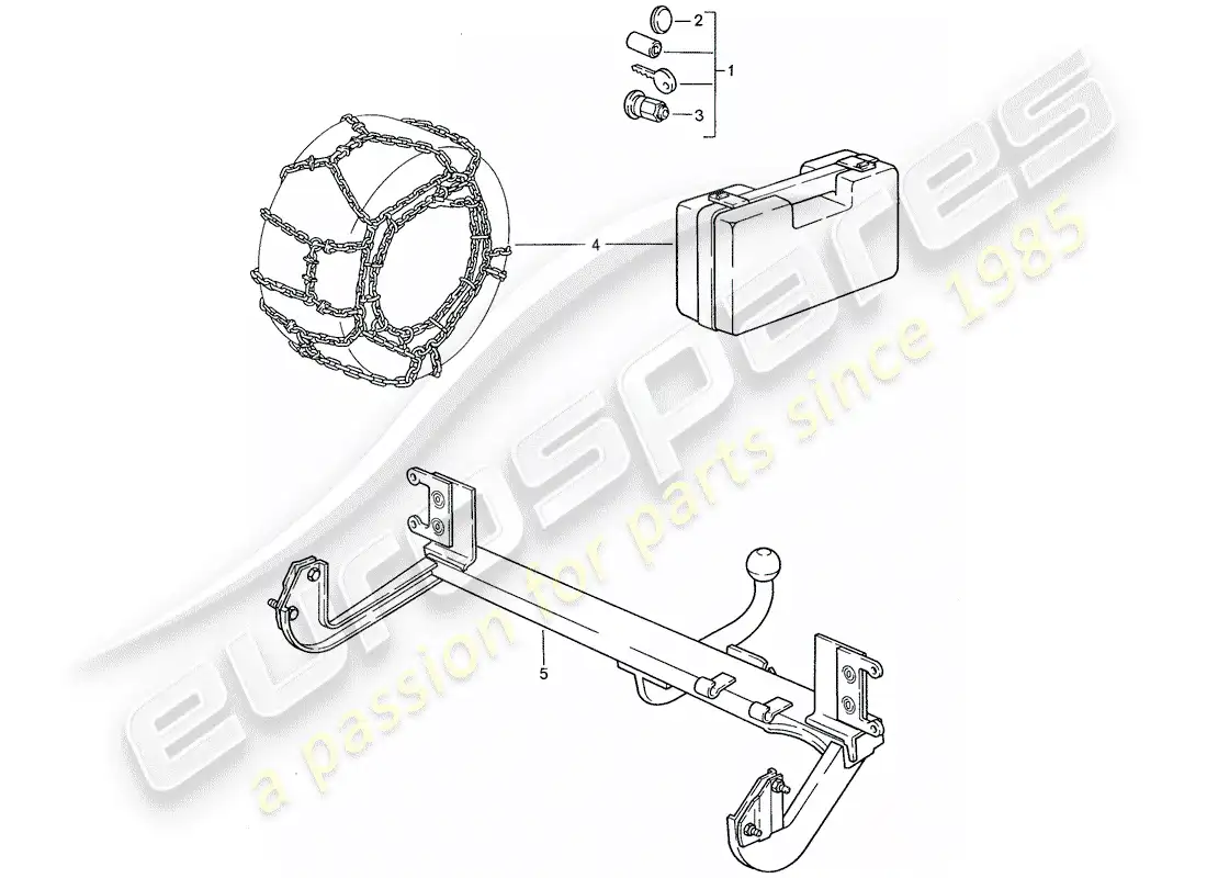 porsche 1991 (944) accesorios diagrama de piezas