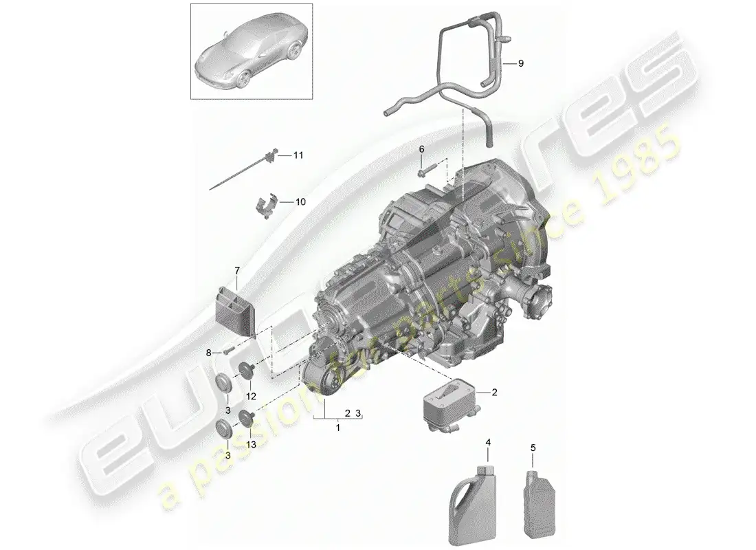 porsche 2014 (991-1) - pdk - diagrama de piezas