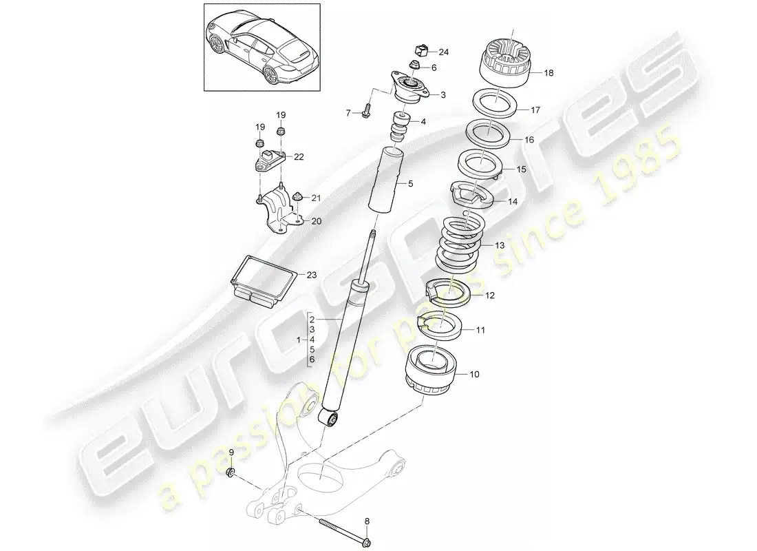 porsche 2014 (panamera 970) suspensión diagrama de piezas