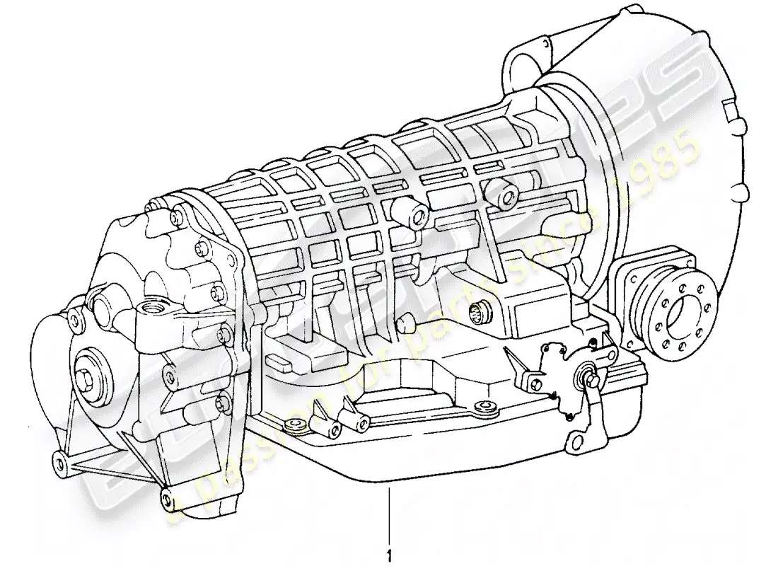 porsche 1989 (964) tiptronic - transmisión de reemplazo diagrama de piezas