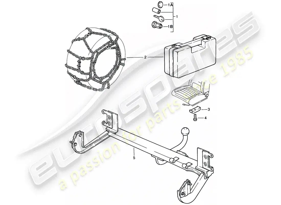 porsche 1986 (924s) accesorios diagrama de piezas