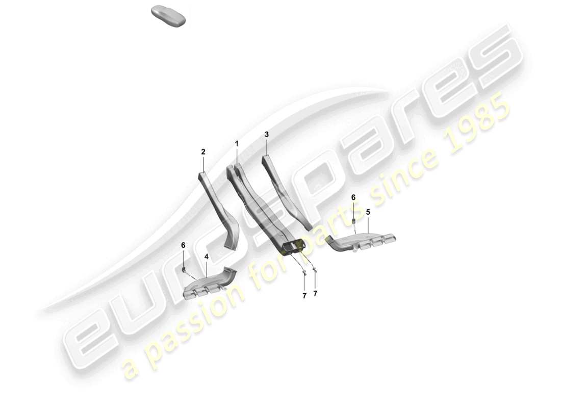 porsche 2024 (macan-e) diagrama de piezas de la consola central de la guía de aire