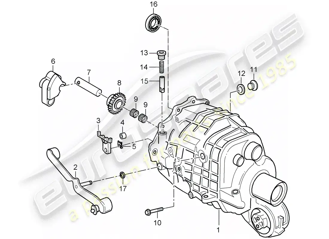 porsche 2002 (996) caja de transmisión - cubierta de transmisión diagrama de piezas