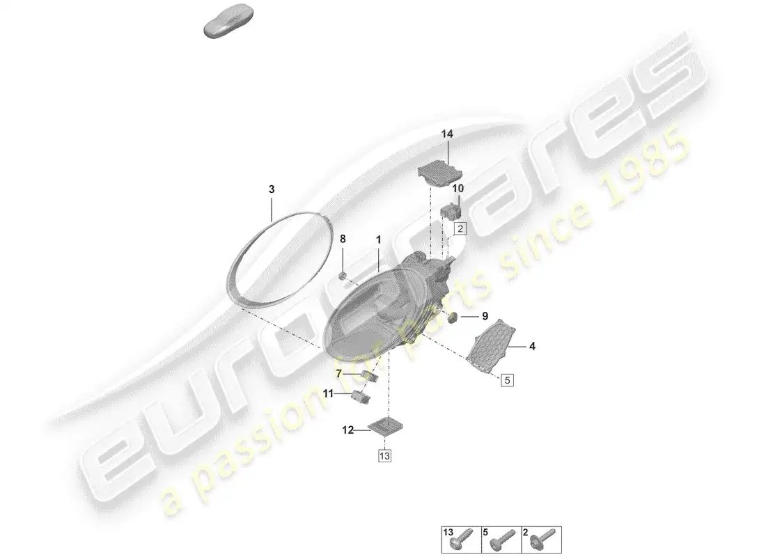 porsche 2019 (992-1) faro led con diagrama de piezas
