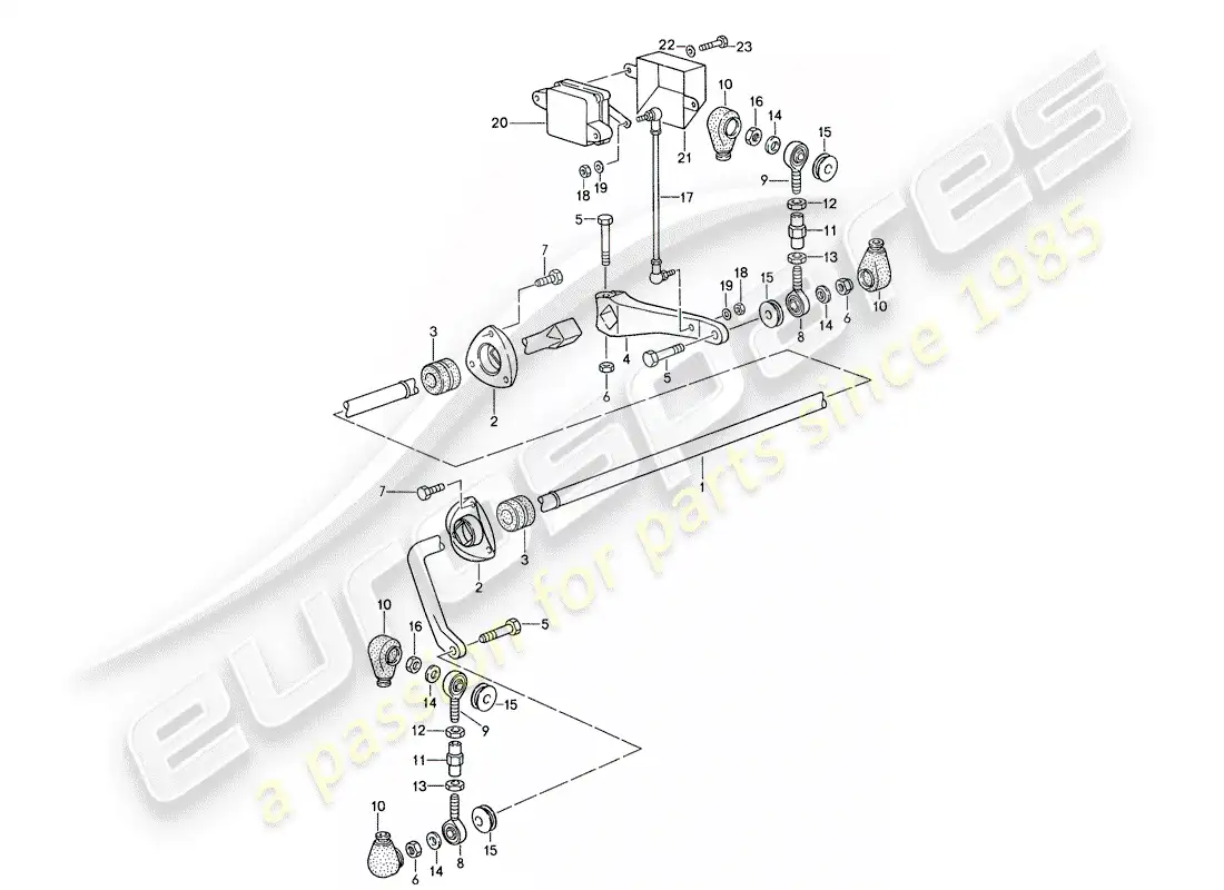 porsche 1987 (959) estabilizador diagrama de piezas