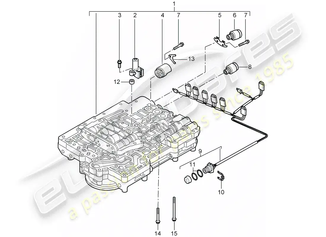 porsche 2006 (987 cayman) tiptronic diagrama de piezas