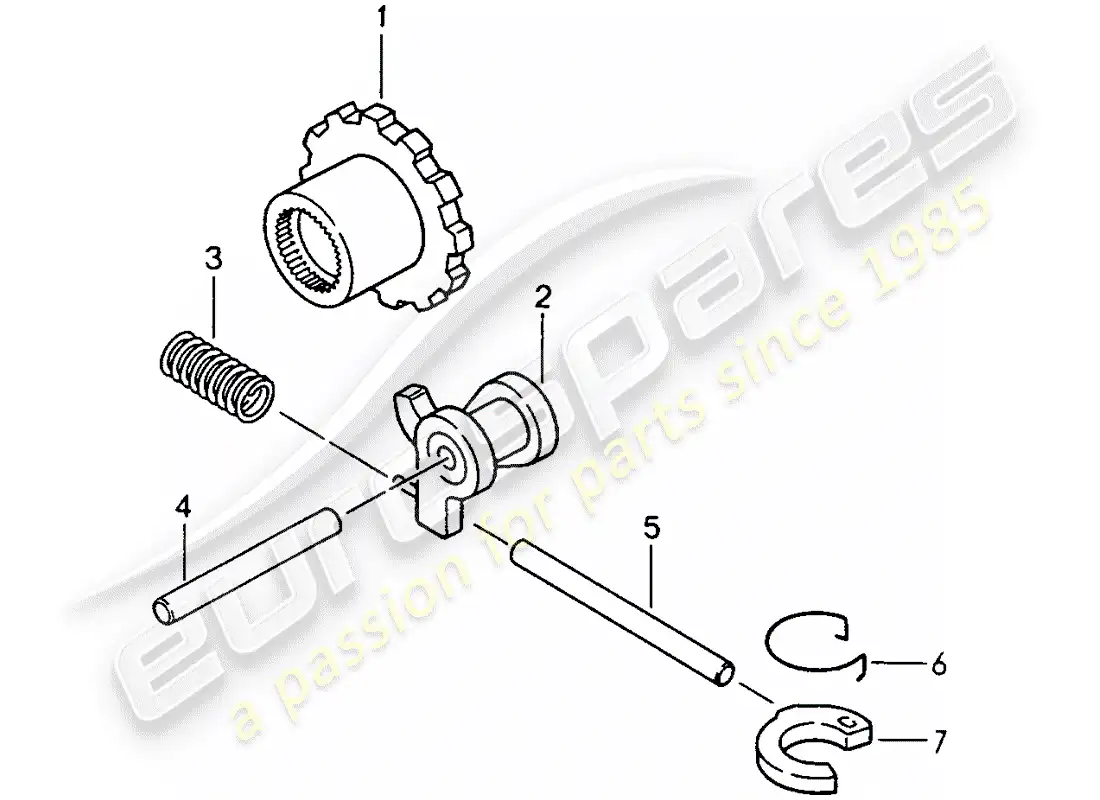 porsche 1992 (968) tiptronic - bloqueo de aparcamiento diagrama de piezas