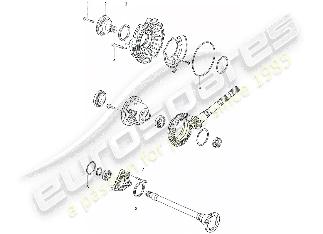 porsche 1998 (996) tiptronic - - diferencial - caja diferencial diagrama de piezas