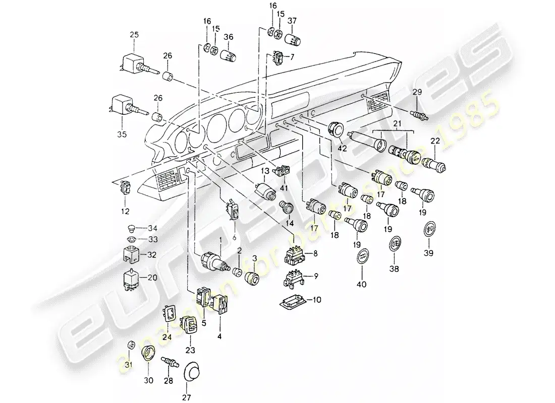 porsche 1991 (964) switch diagrama de piezas