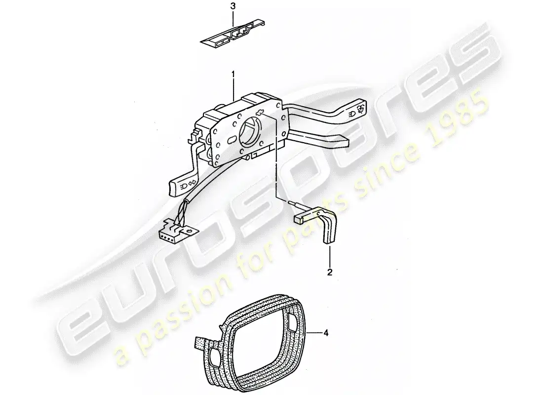porsche 1991 (944) interruptor de la columna de dirección diagrama de piezas