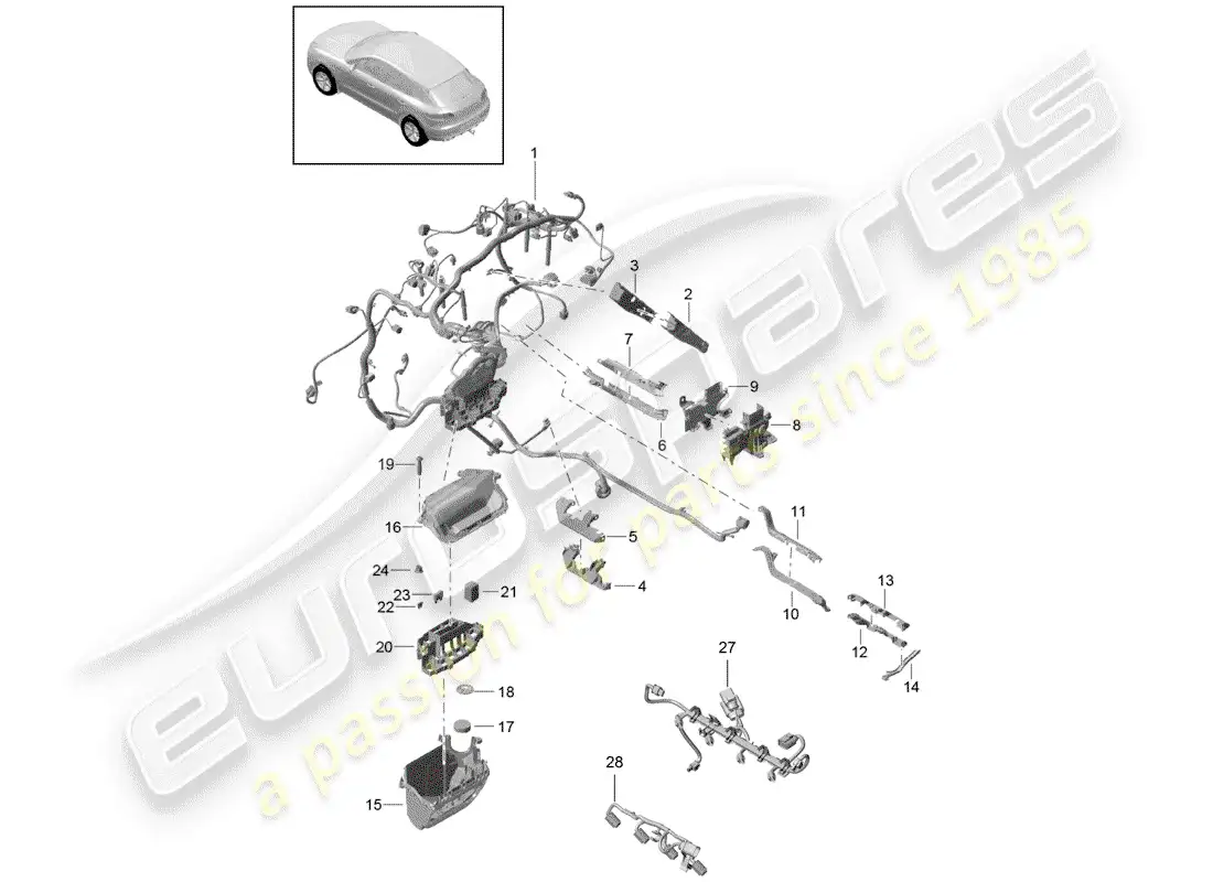 porsche 2017 (macan) aprovechar diagrama de piezas