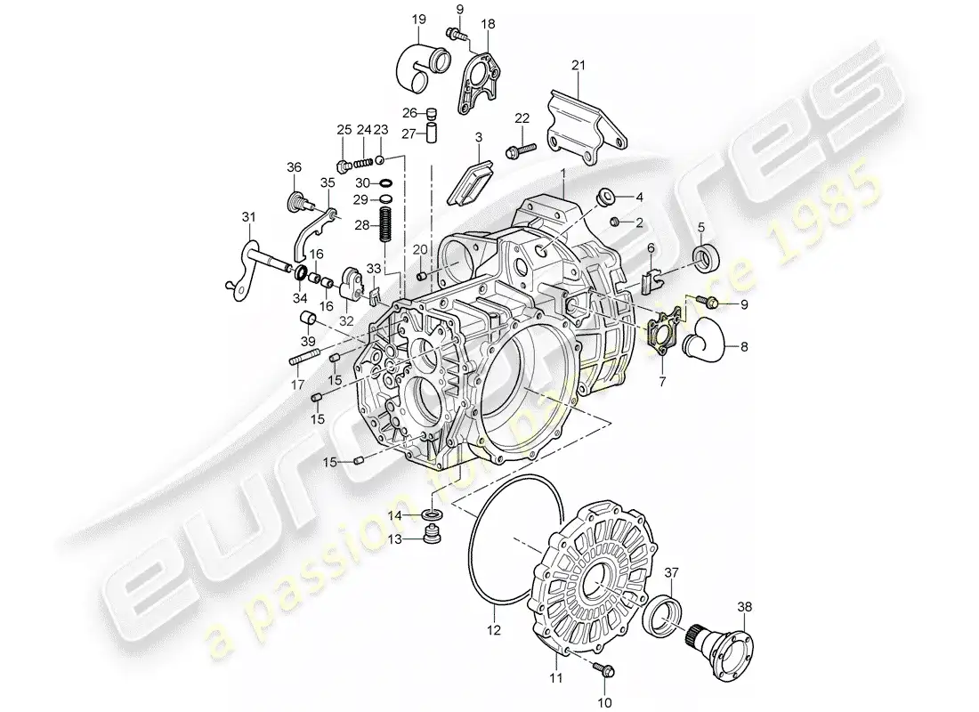 porsche 2007 (997-1 gt3) caja de transmisión diagrama de piezas