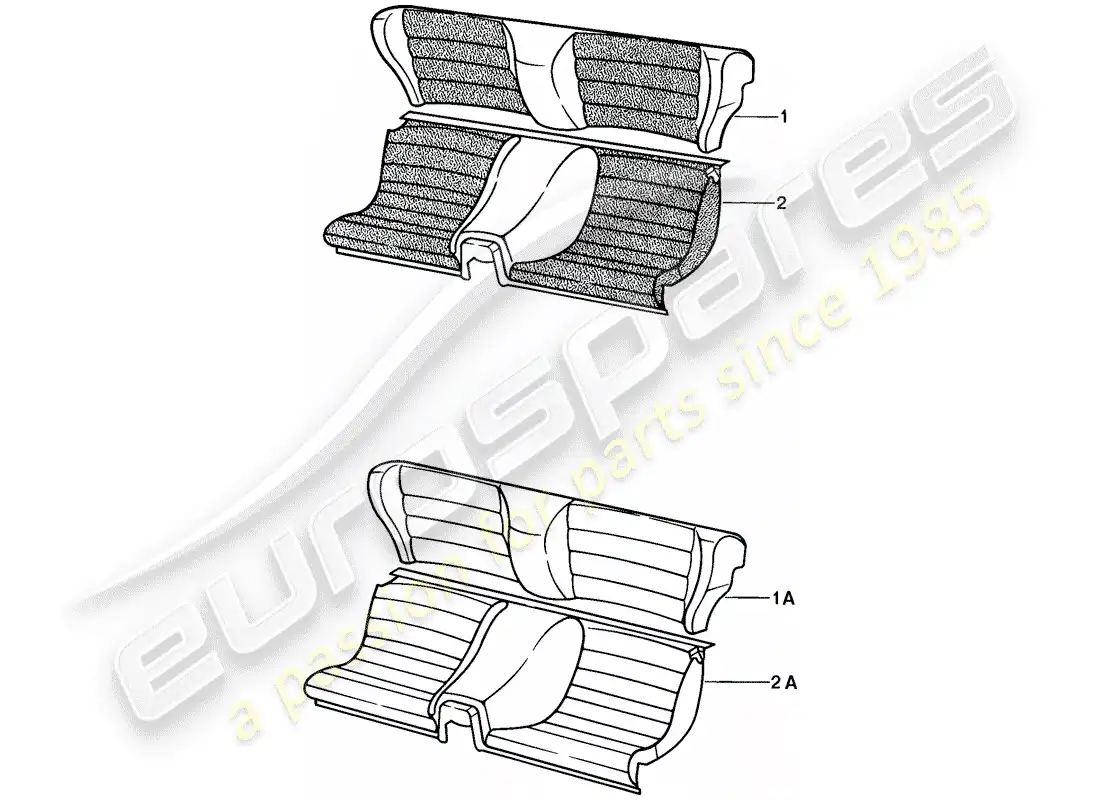 porsche 1978 (924) asiento de emergencia - completo diagrama de piezas