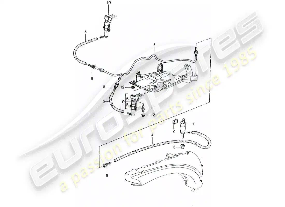 porsche 1999 (996) sistema arandela - d >> - mj 2001 diagrama de piezas