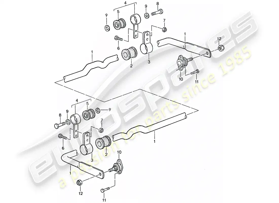 porsche 1987 (959) estabilizador diagrama de piezas