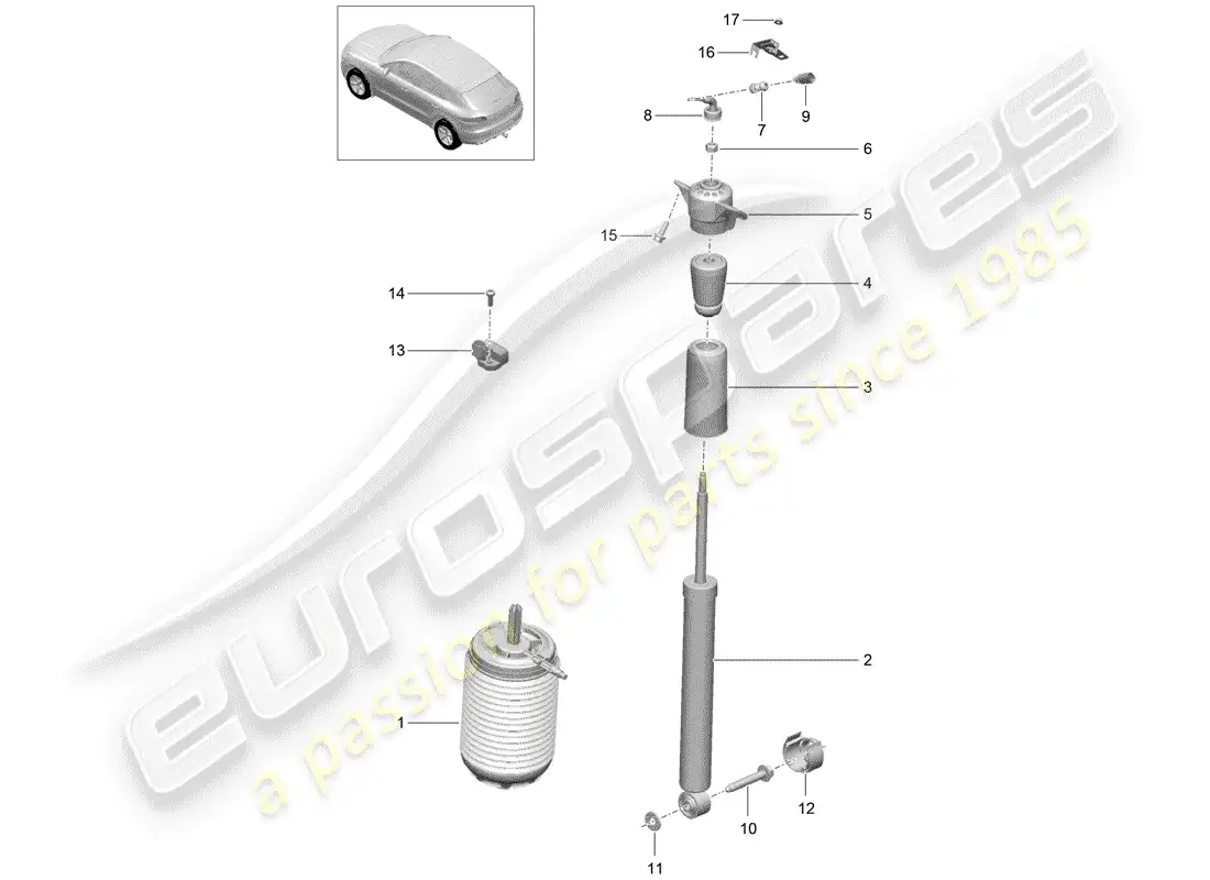 porsche 2016 (macan) aire primaveral diagrama de piezas