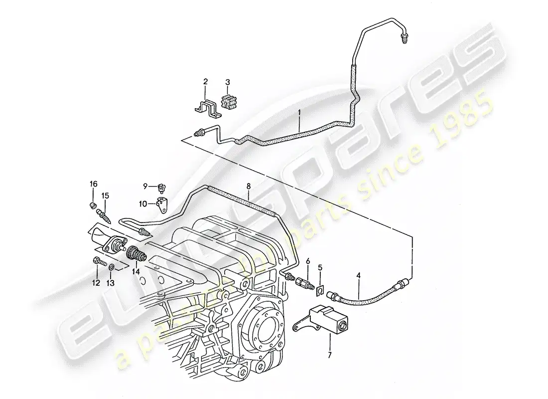 porsche 1990 (928) caja de cambios manual - mando de bloqueo 2 - d - mj 1990>> diagrama de piezas