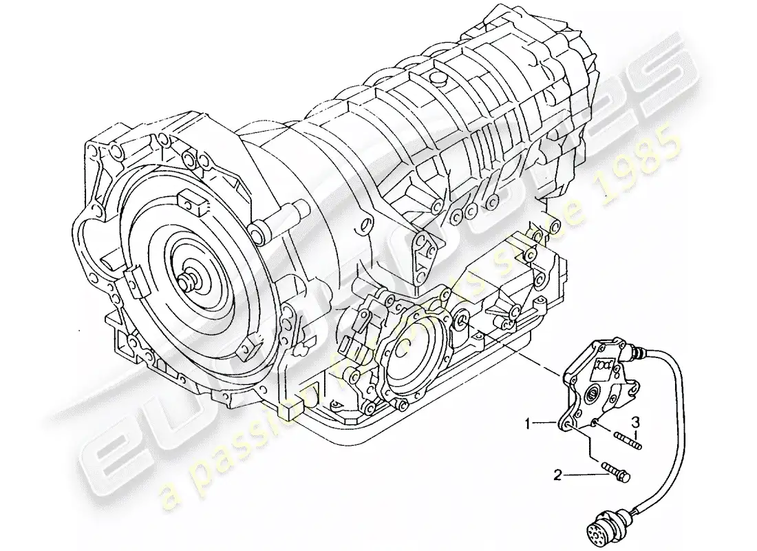 porsche 1998 (996) tiptronic - mecanismo de operación - tira de sello - alojamiento - d >> - mj 2001 diagrama de piezas