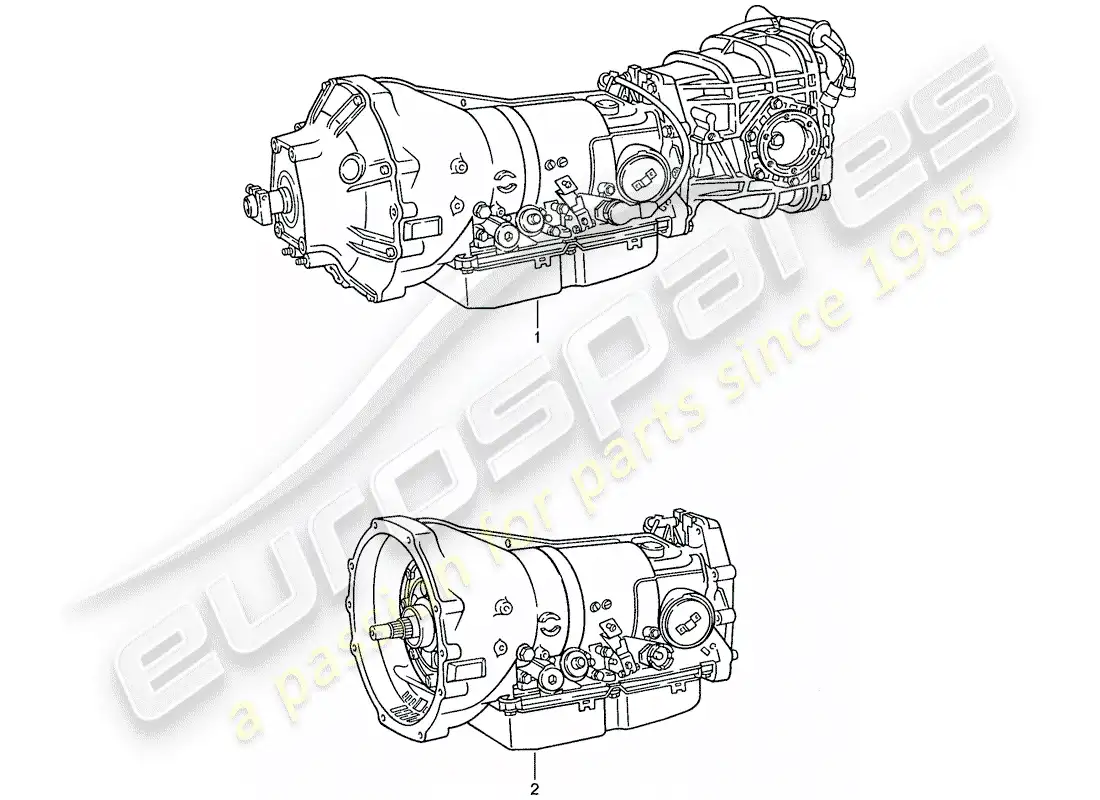 porsche 1990 (928) transmisión automática - transmisión de reemplazo diagrama de piezas