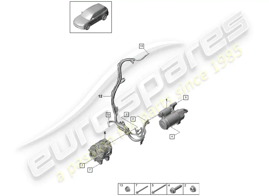 porsche 2019 (cayenne e3 9ya/9yb) inicio diagrama de piezas