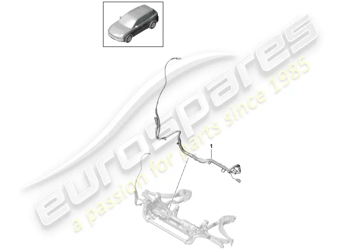 porsche 2019 (cayenne e3 9ya/9yb) cableando arneses diagrama de piezas