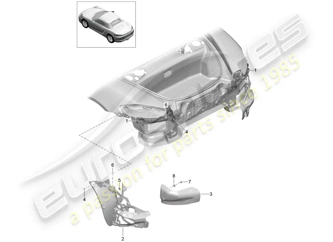 porsche 2018 (718 boxster) fasteners diagrama de piezas