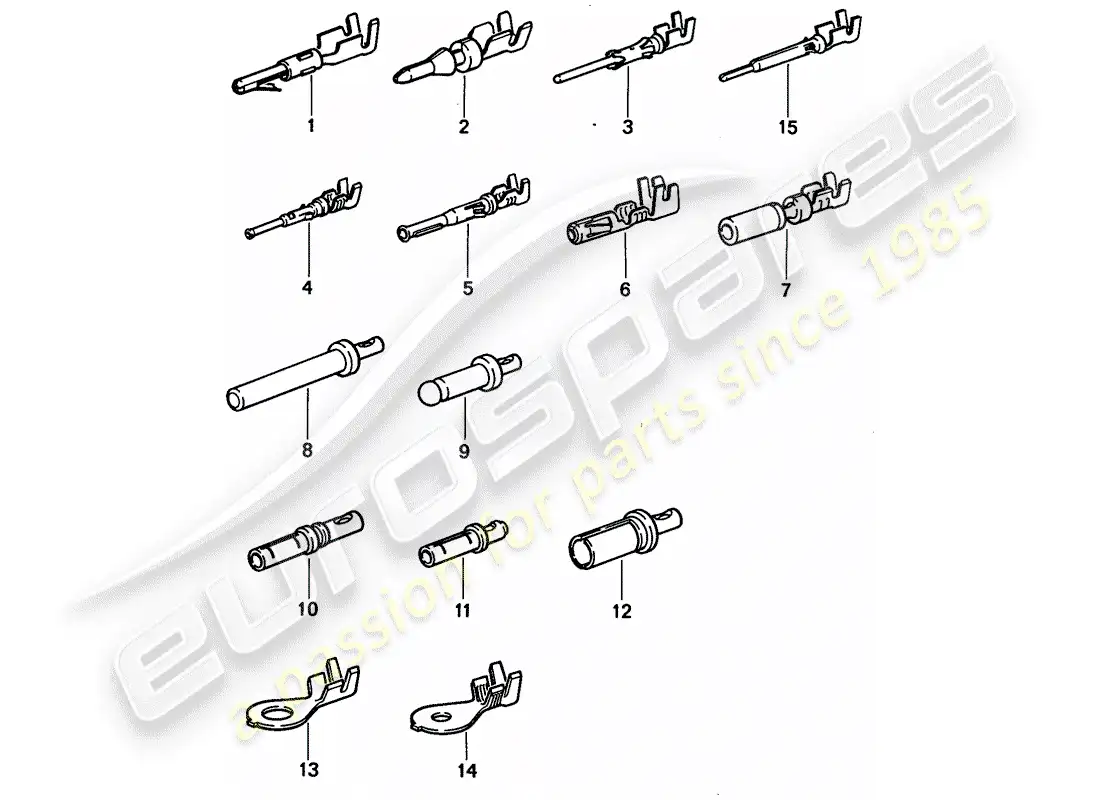 porsche 1995 (968) terminal pin (macho) - pin de contacto - zapata de cable diagrama de piezas