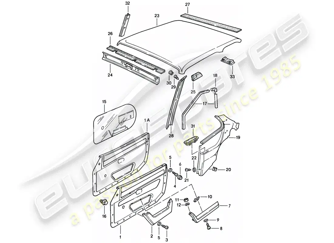 porsche 1977 (924) diagrama de piezas de trims