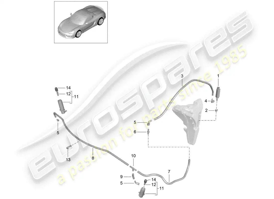porsche 2016 (981 boxster spyder) sistema arandela diagrama de piezas