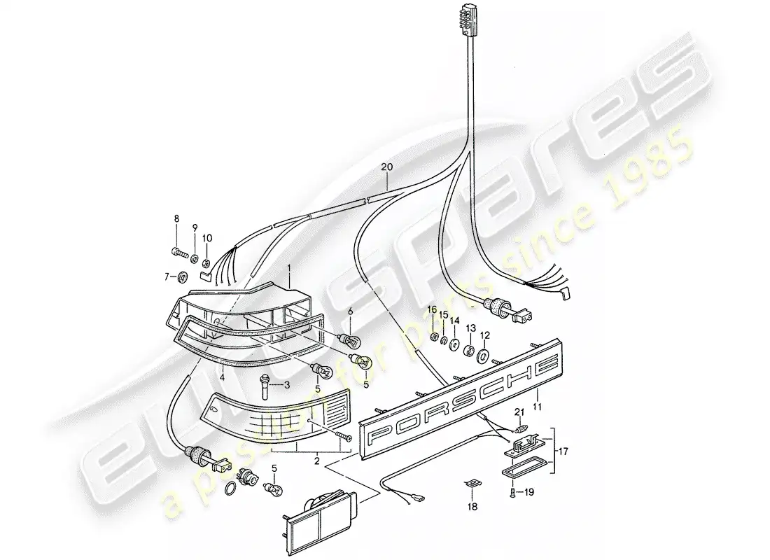 porsche 1988 (959) encendiendo diagrama de piezas