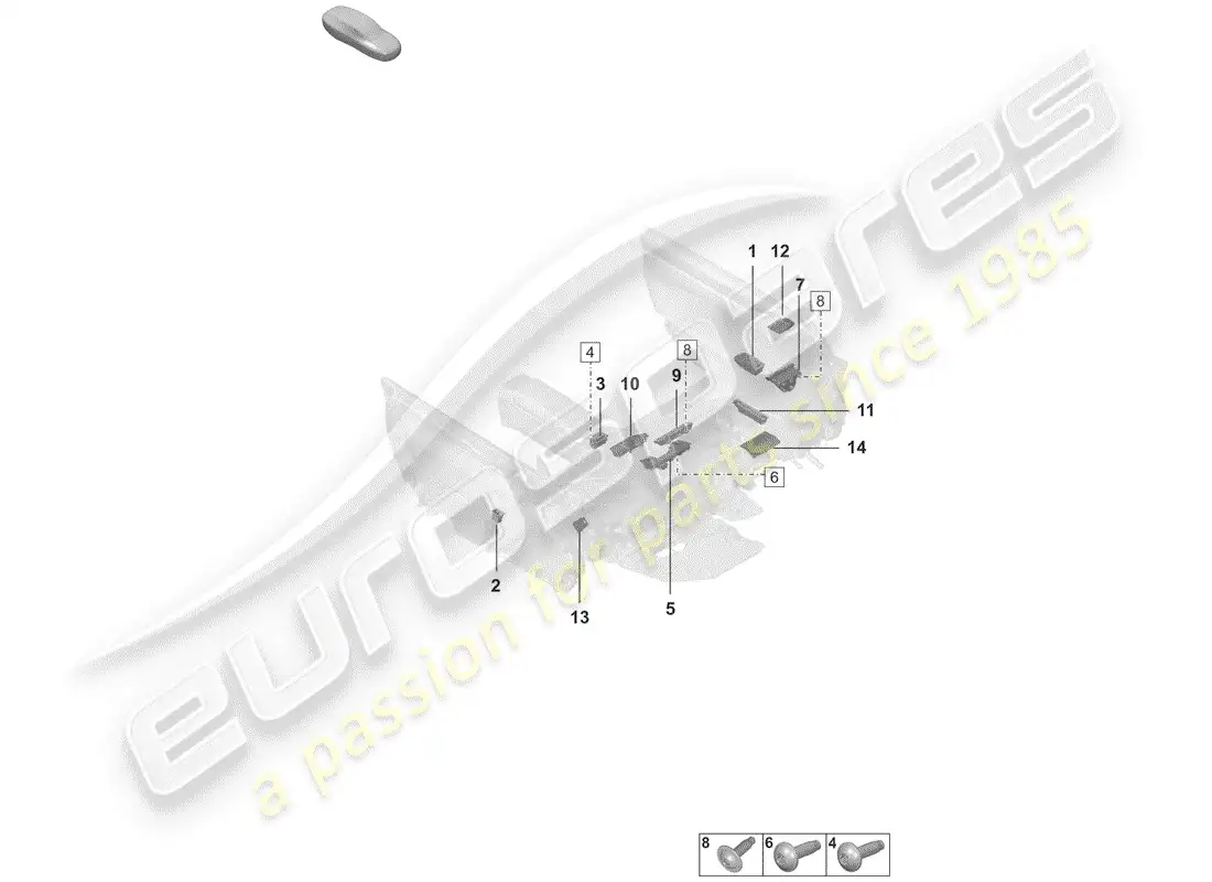 porsche 2020 (992-1) switch diagrama de piezas