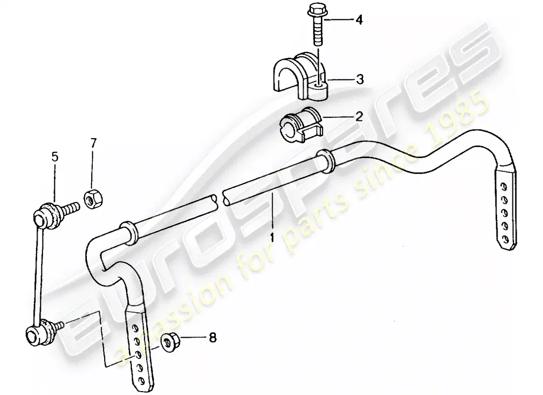 porsche 2004 (996 gt3) estabilizador diagrama de piezas