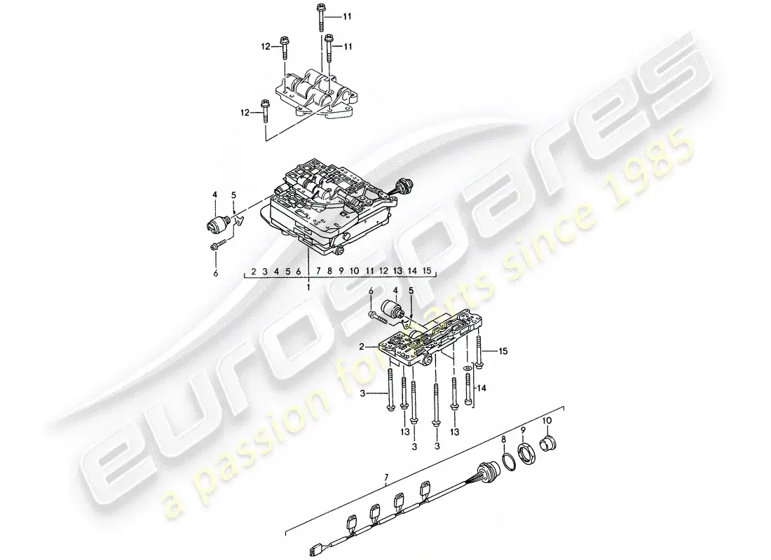 porsche 1995 (968) tiptronic - unidad de interrupción - electroválvula diagrama de piezas