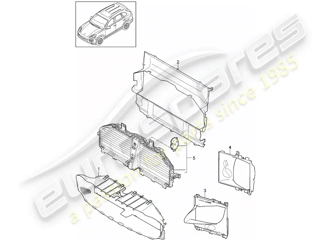 porsche 2018 (cayenne e2 92a) diagrama de piezas del conducto de aire